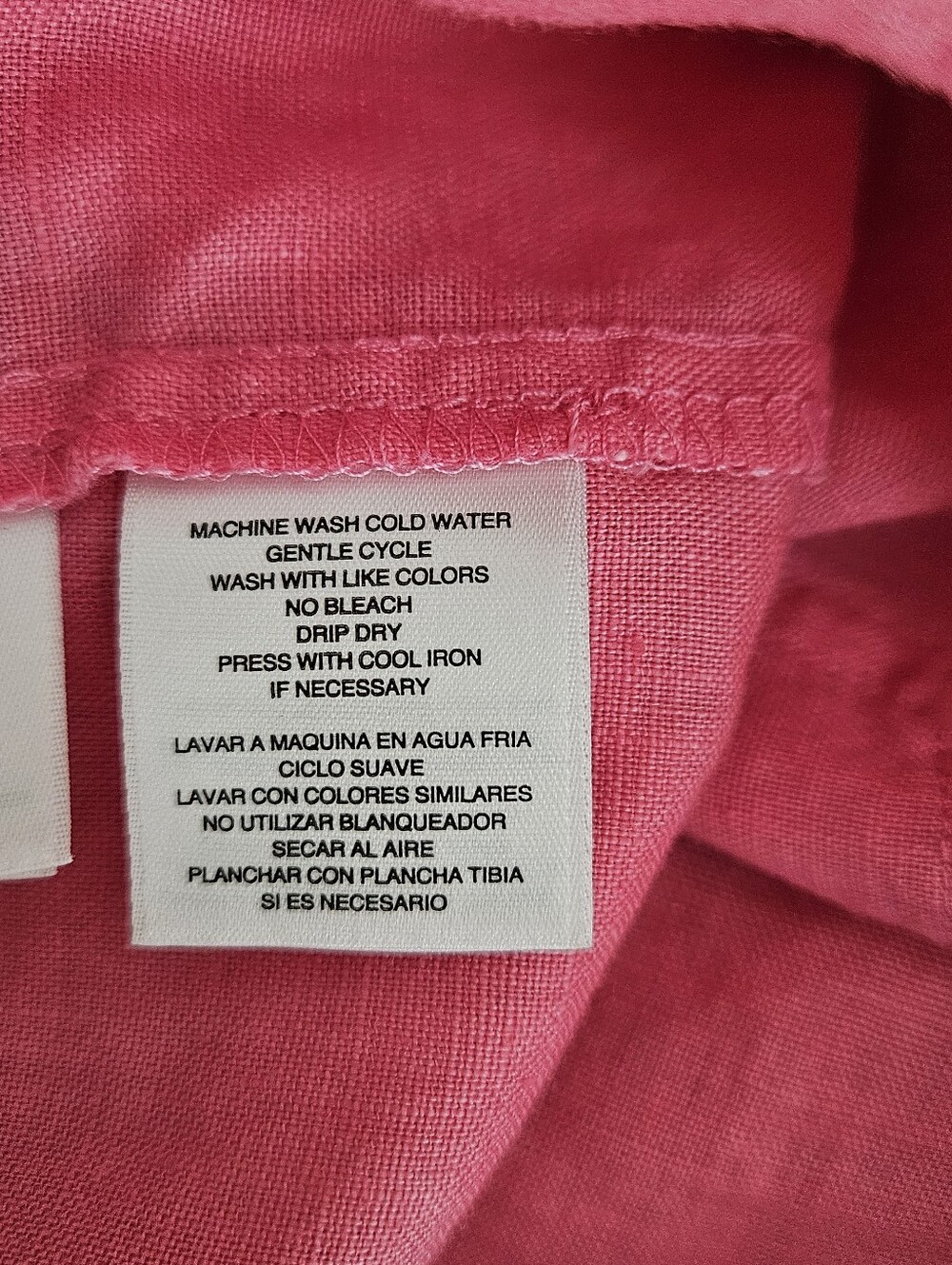 Jones New York Sport Tunic Top Linen Pink Roll Tab Long Sleeve Zip Shirt Small - Picture 7 of 8